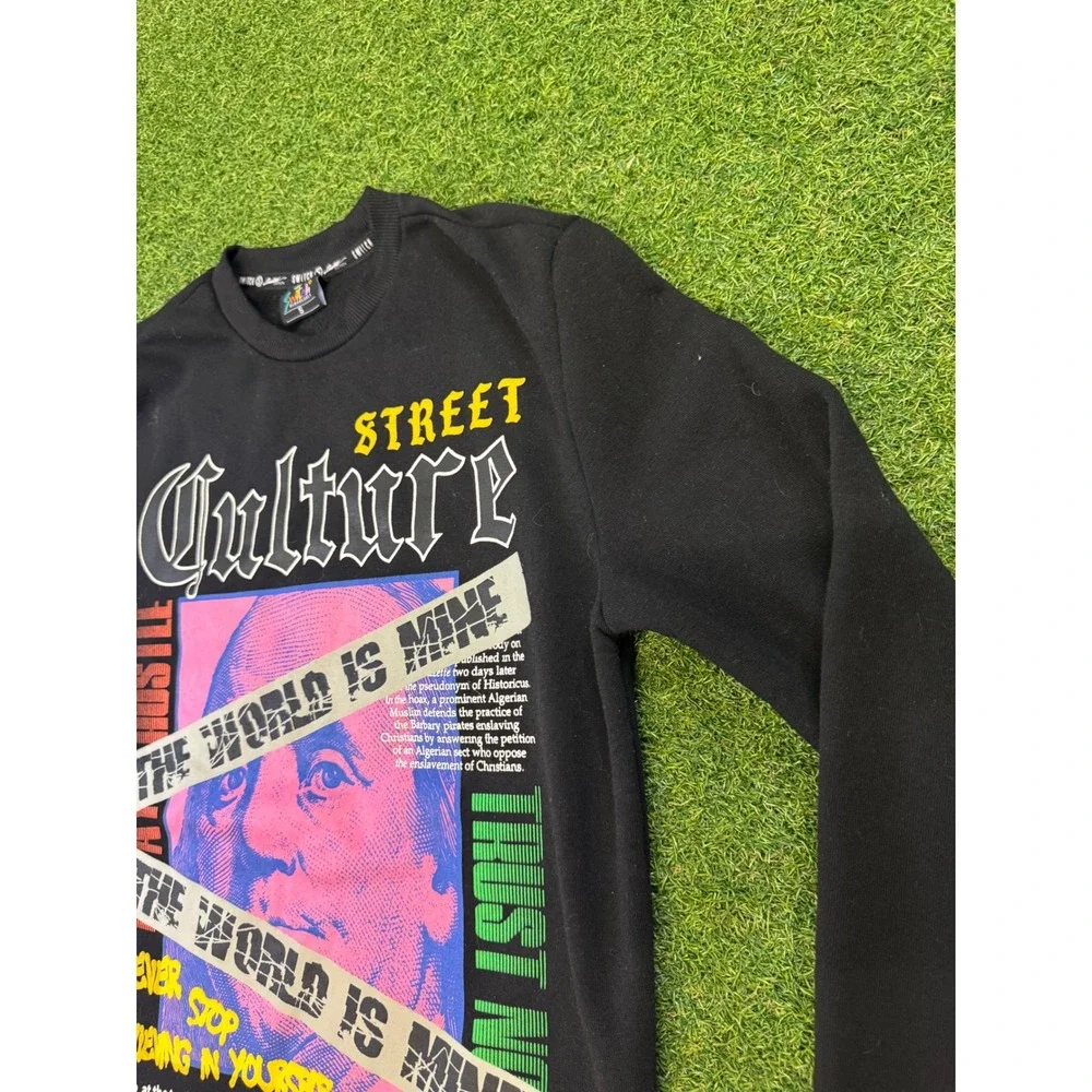 Switch Remarkable Street Culture Graphic Sweatshirt Black Ben Franklin‎ Small